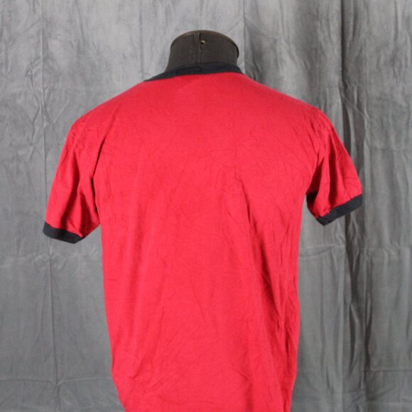 Calgary Flames Shirt (Retro) - Black C logo Ringer Tee - Men's Medium - Picture 5 of 7